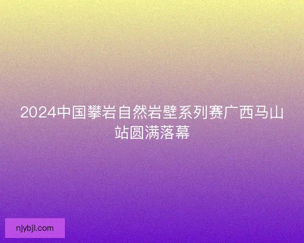 2024中国攀岩自然岩壁系列赛广西马山站圆满落幕