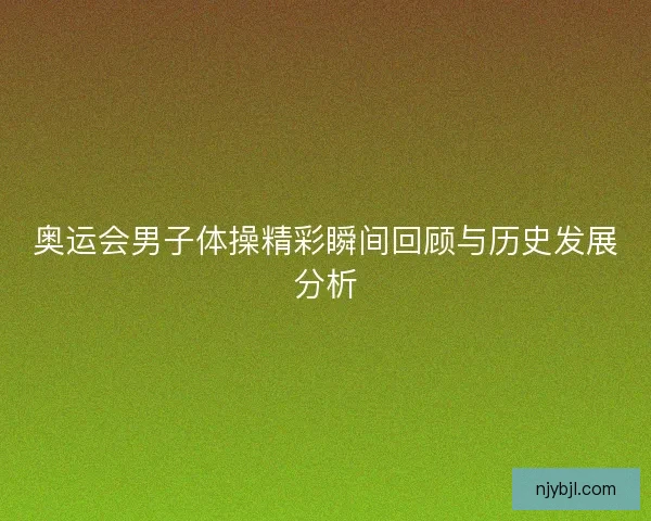 奥运会男子体操精彩瞬间回顾与历史发展分析